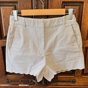 J. Crew High Waist Striped Shorts - Black and White